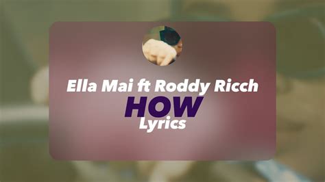 How ella mai ft roddy ricch lyrics - 18 ម៉ោង​មុន ... 'Ella Mai – This Is Lyrics'. Got what you want; Do Check back at ... Ella Mai - How ft. Roddy Ricch · Ella Mai - DFMU ...
